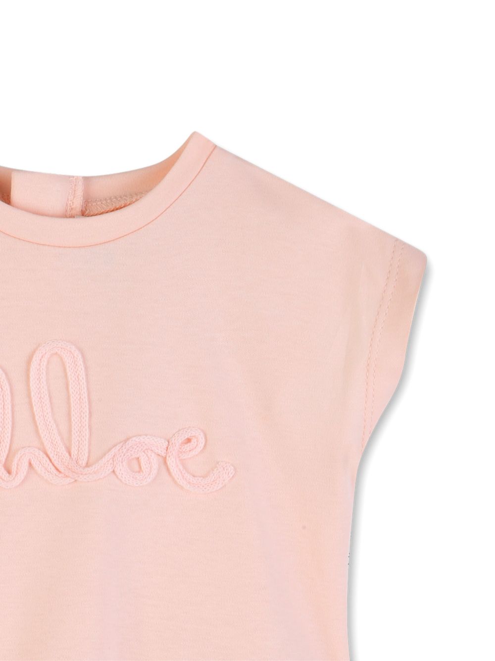 Abito in cotone organico con ricamo C20888 46J CHLOE KIDS