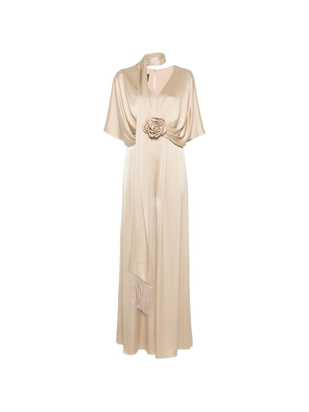 Abito lungo con dettaglio rosa e foulard 1G160RST00225 ARENA COUTURE CLUB
