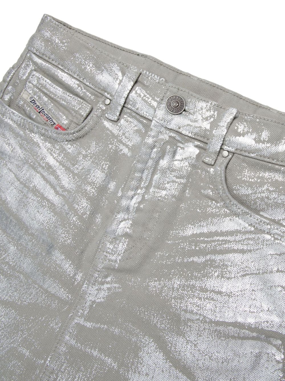 Gonna in denim laminato argento J02550KXBRQ K917 DIESEL KIDS