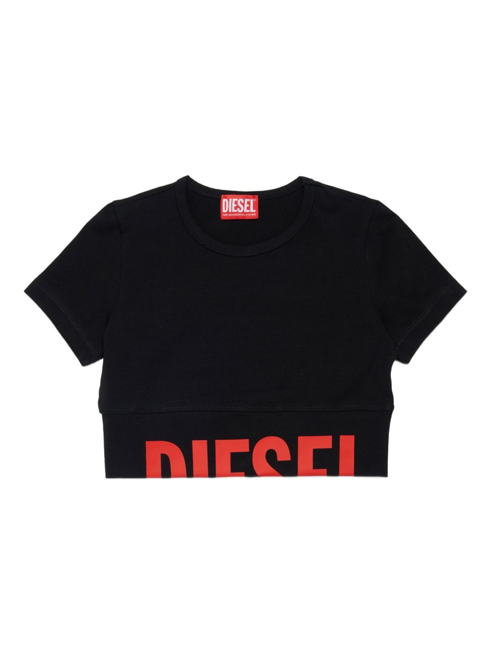 T-shirt in cotone con logo a orlo J02581KYA0L K900 DIESEL KIDS