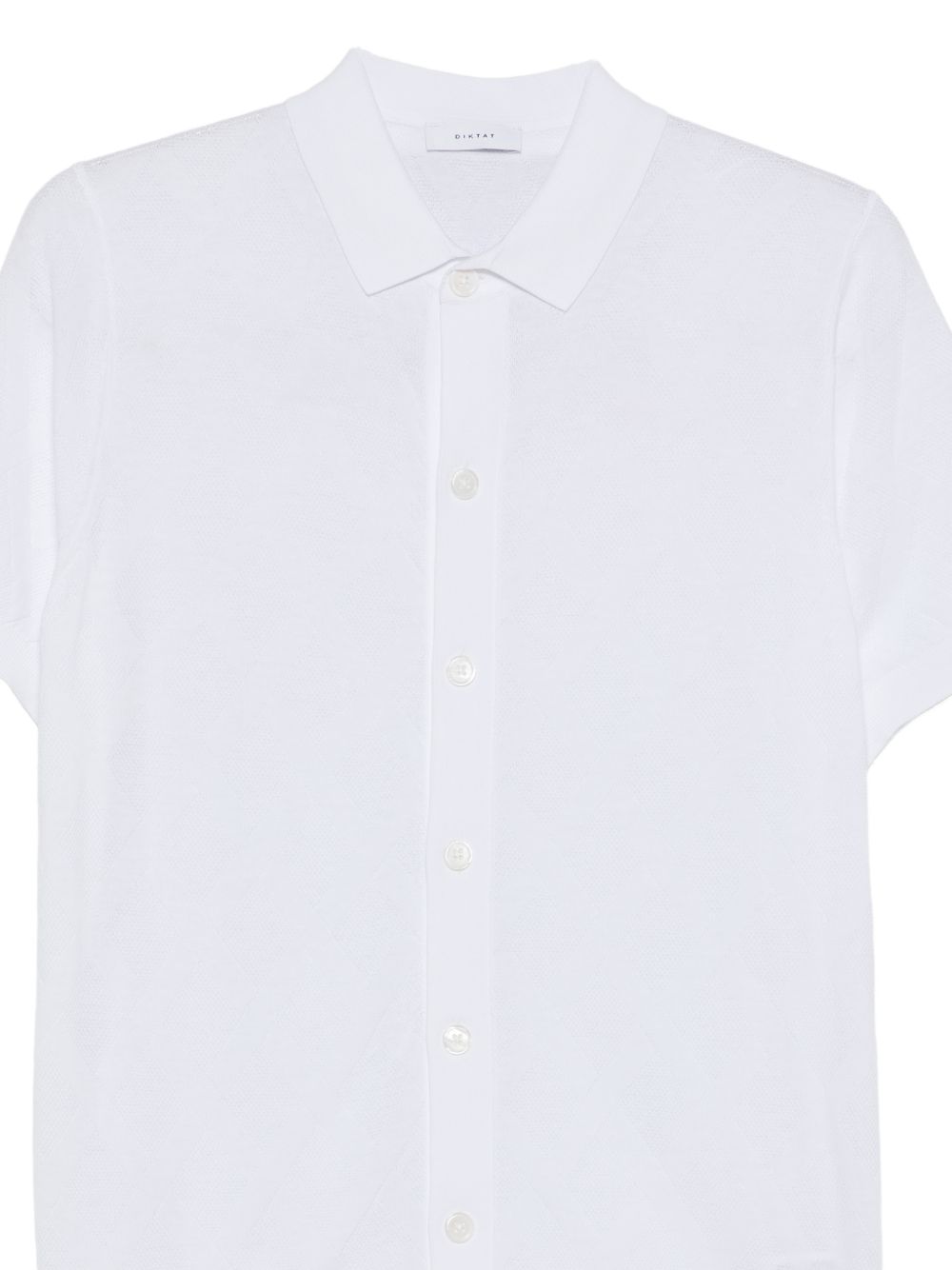 Polo in cotone a rombi con maniche corte DK17019 BIANCO DIKTAT