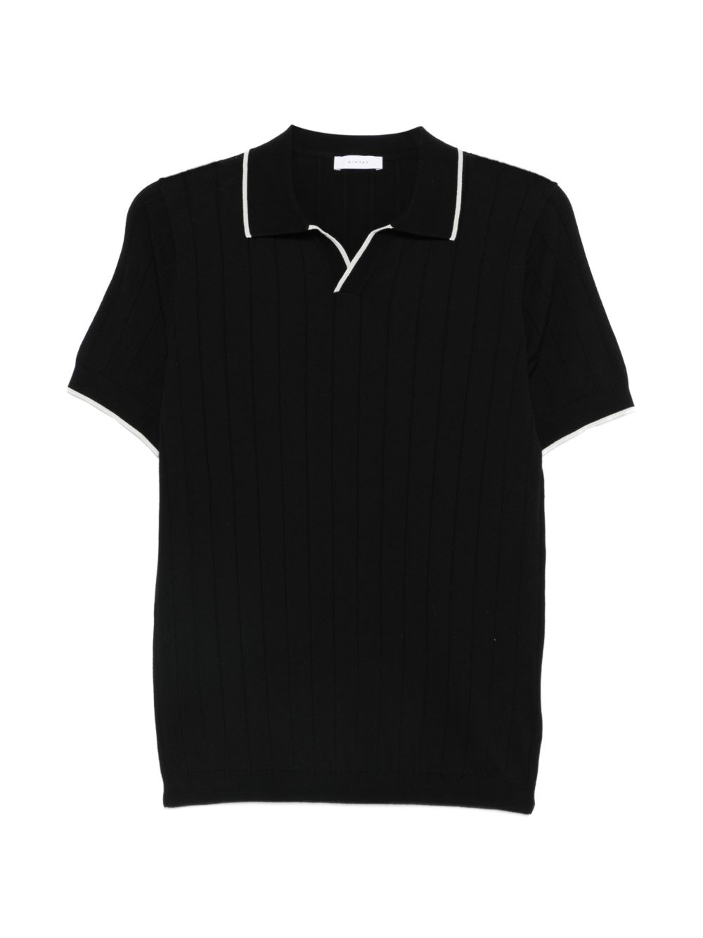 Polo in cotone scollo a V DK17021 NERO DIKTAT
