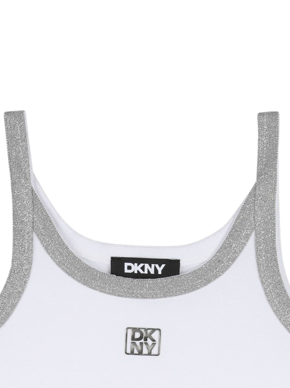 Canotta in cotone organico scollo squadrato D62613 10P DKNY KIDS