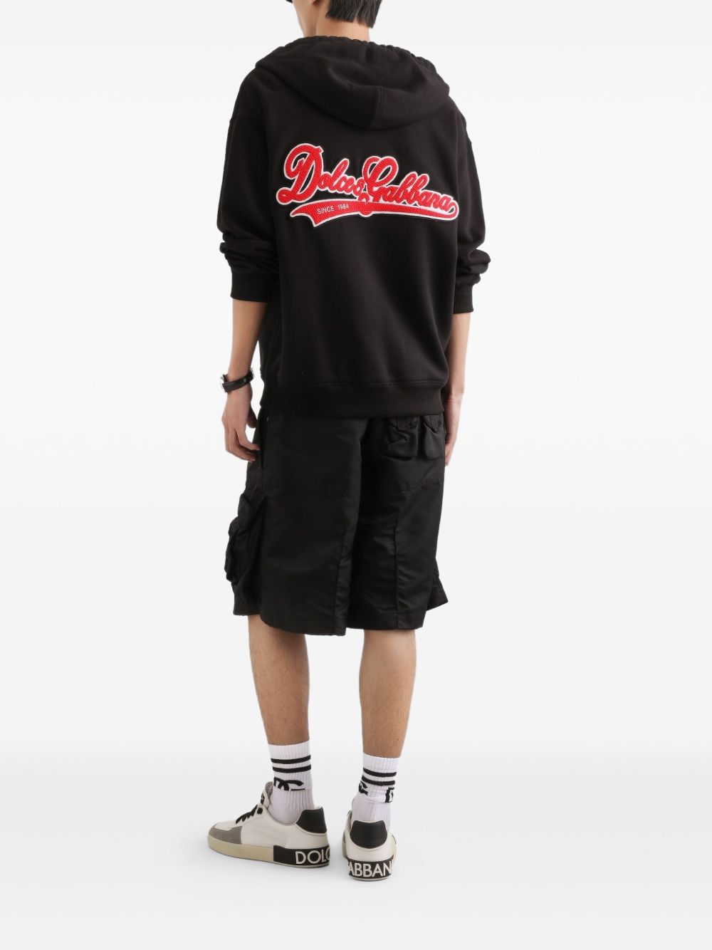 T-shirt in cotone girocollo con patch logo G8PN9ZG7PZF N0000 DOLCE&GABBANA