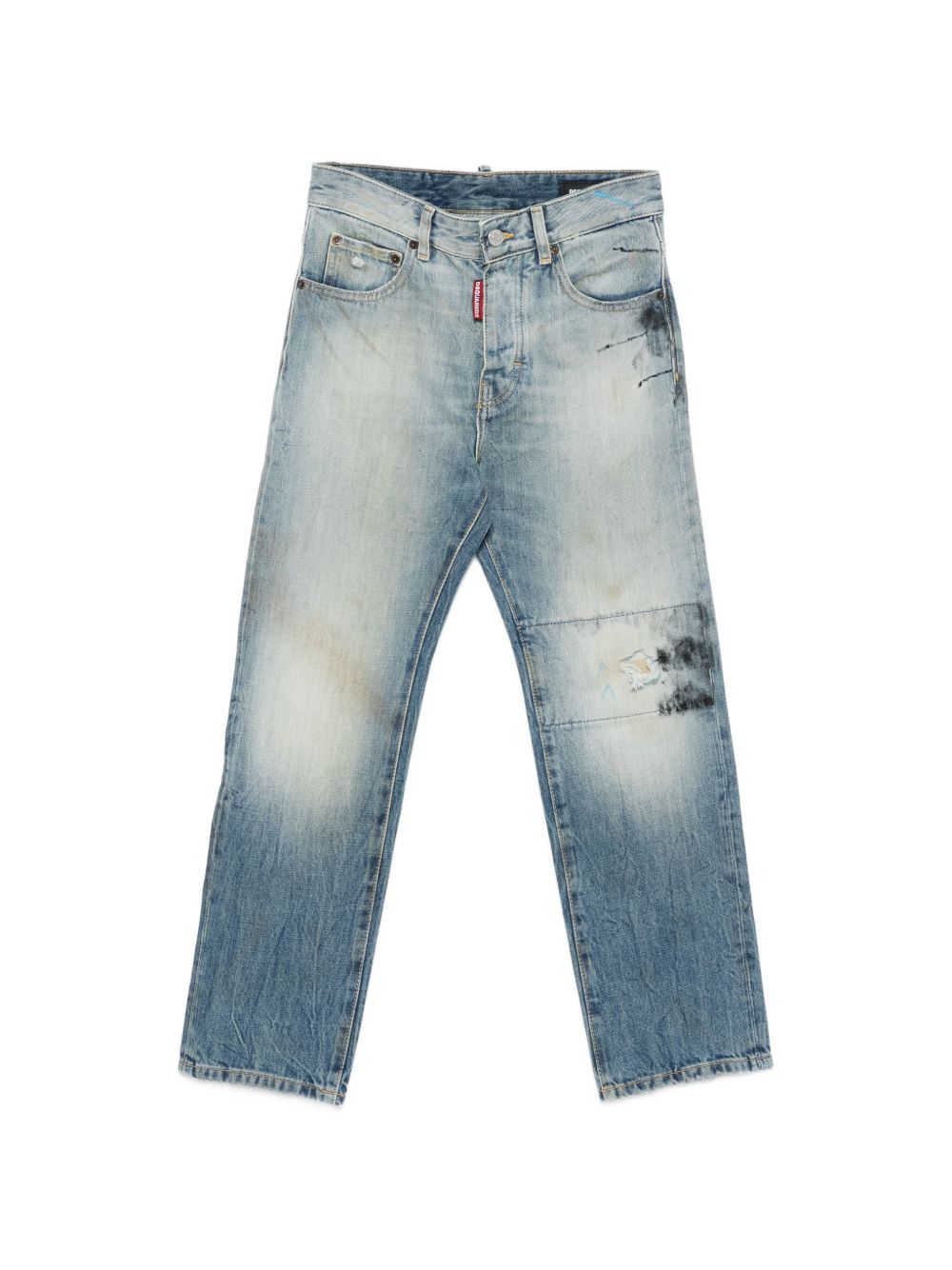 Jeans in cotone con effetto patchwork DQ2252D0AFZ DQ01 DSQUARED KIDS