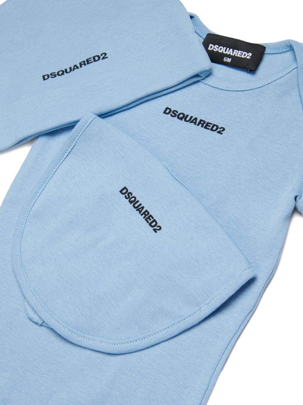 Set tre pezzi neonato in cotone DQ2876D0A8U DQ814 DSQUARED KIDS