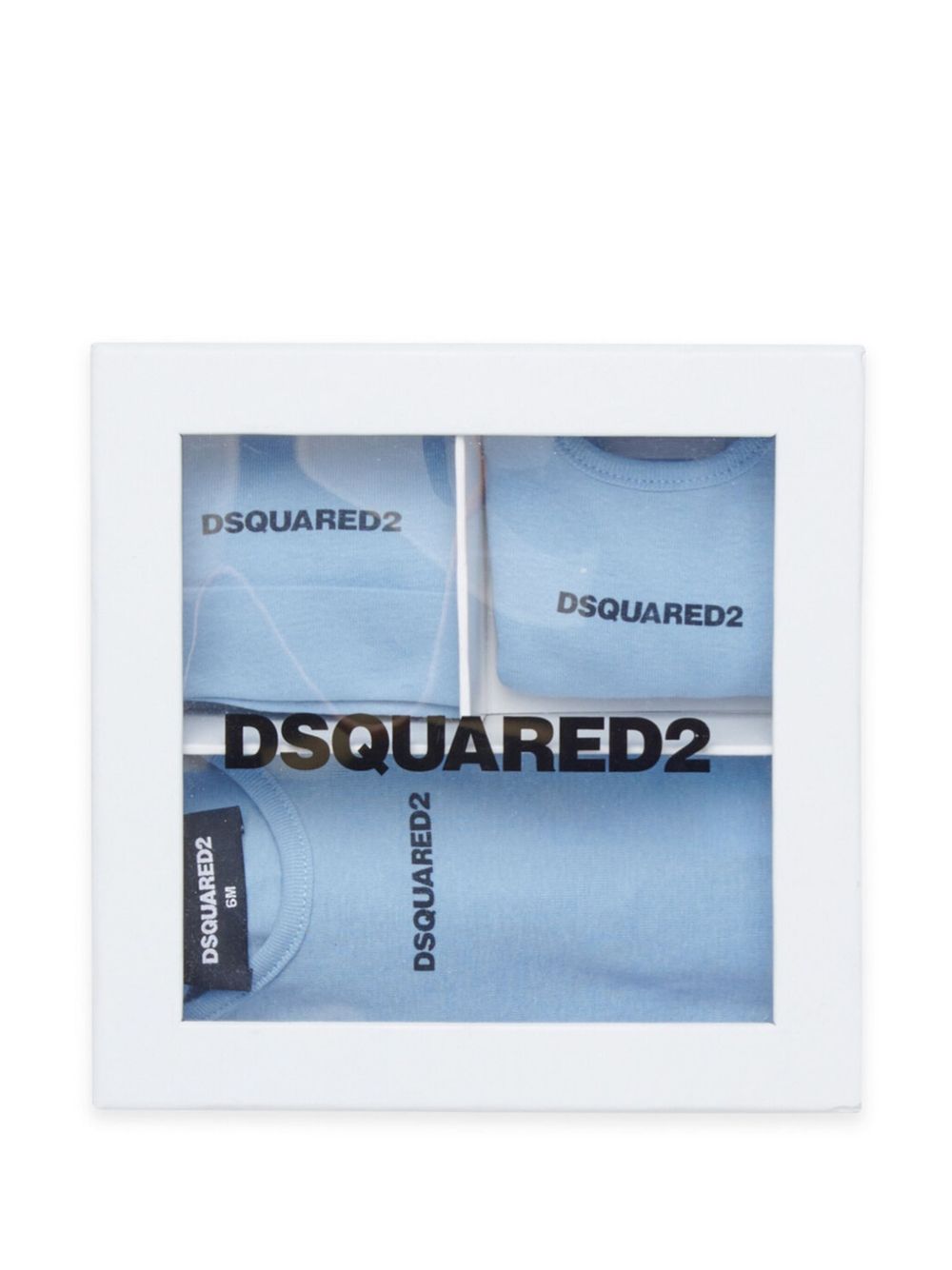 Set tre pezzi neonato in cotone DQ2876D0A8U DQ814 DSQUARED KIDS
