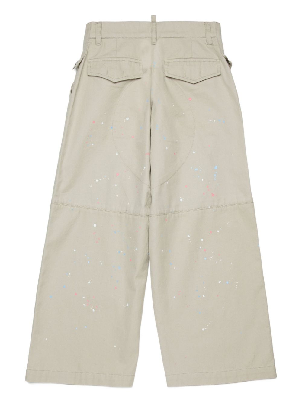 Pantaloni in cotone beige con splash colorati DQ3195D0AGH DQ717 DSQUARED KIDS