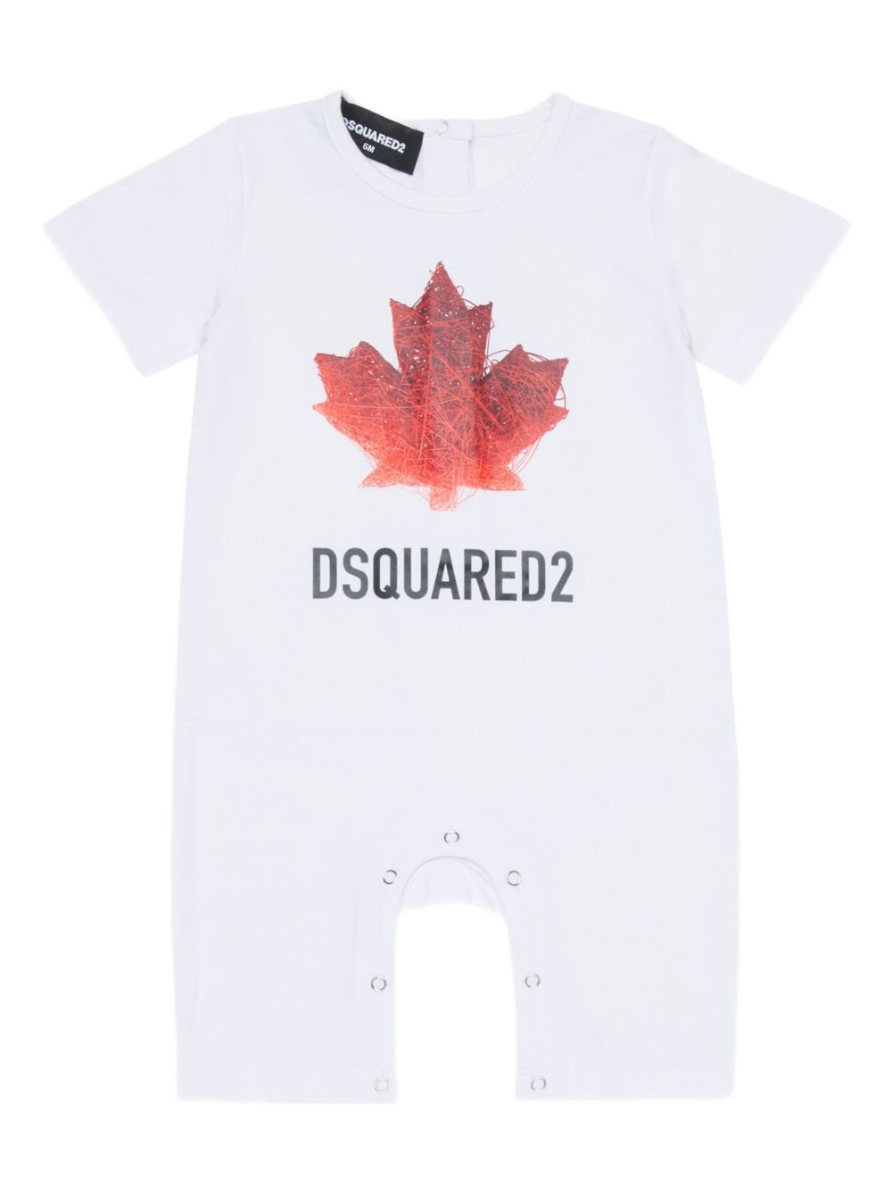 Tutina in cotone con foglia DQ3248D008J DQ100 DSQUARED KIDS