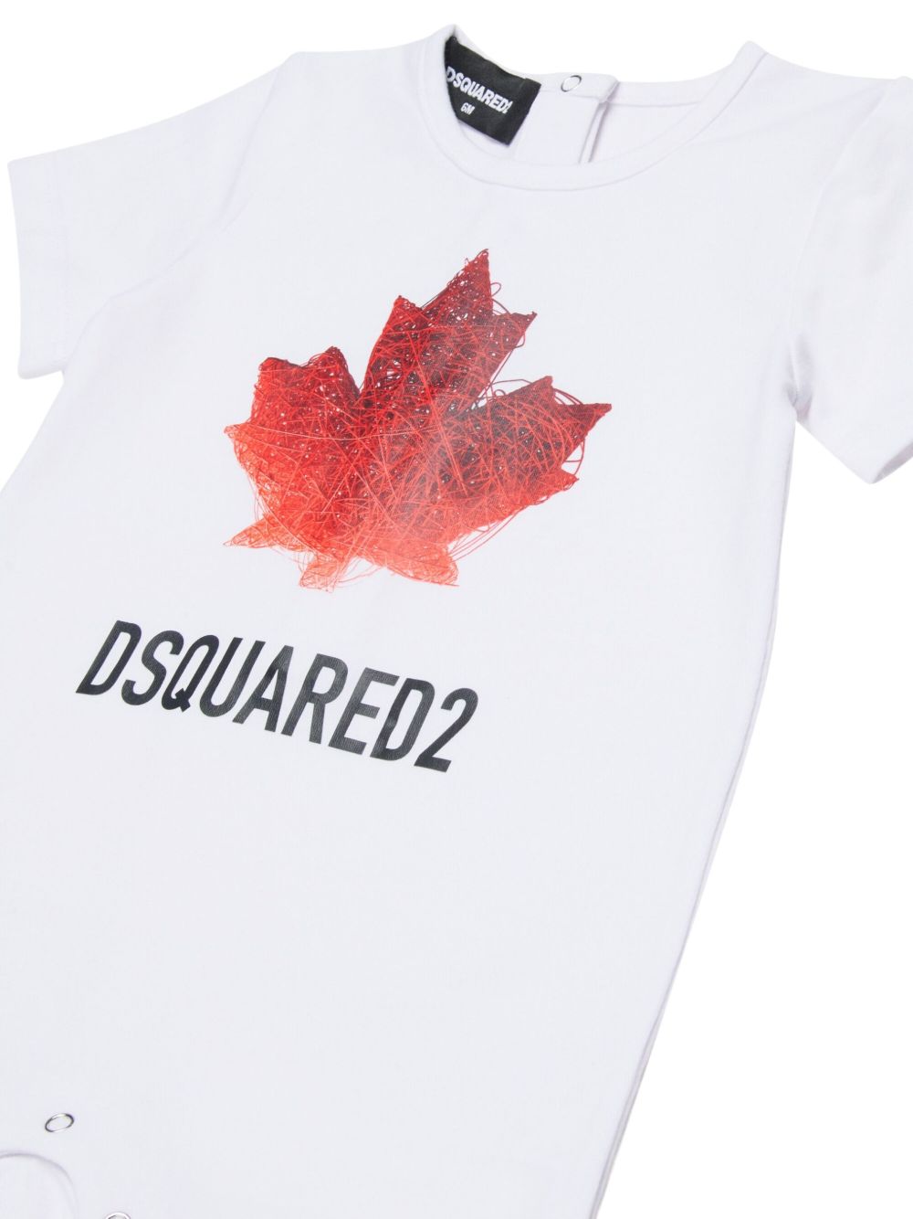 Tutina in cotone con foglia DQ3248D008J DQ100 DSQUARED KIDS