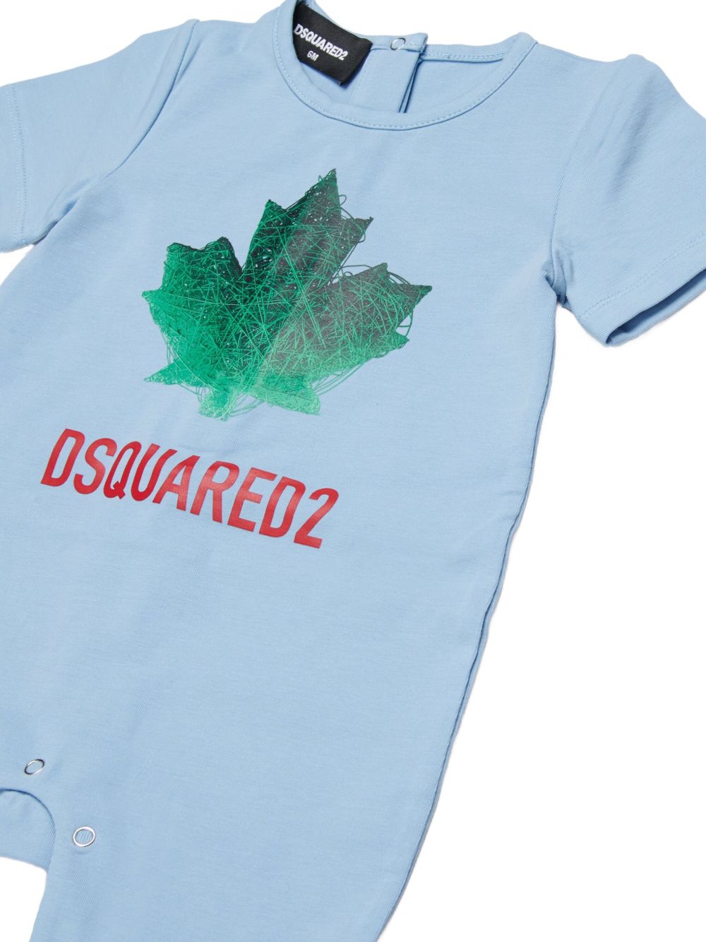 Tutina in cotone con foglia DQ3248D008J DQ814 DSQUARED KIDS