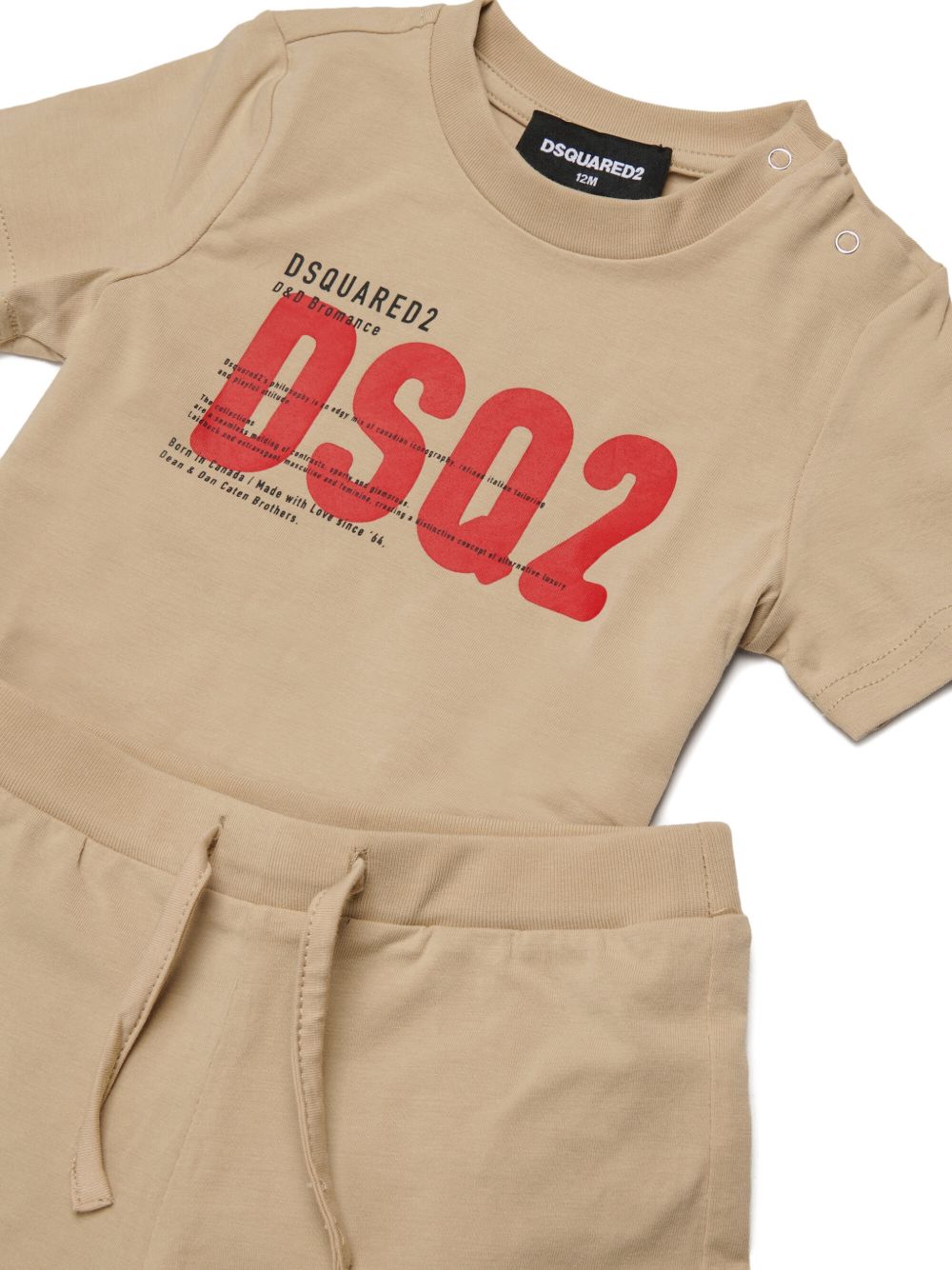 Completo t-shirt e shorts in cotone con logo DQ3249D008J DQ717 DSQUARED KIDS