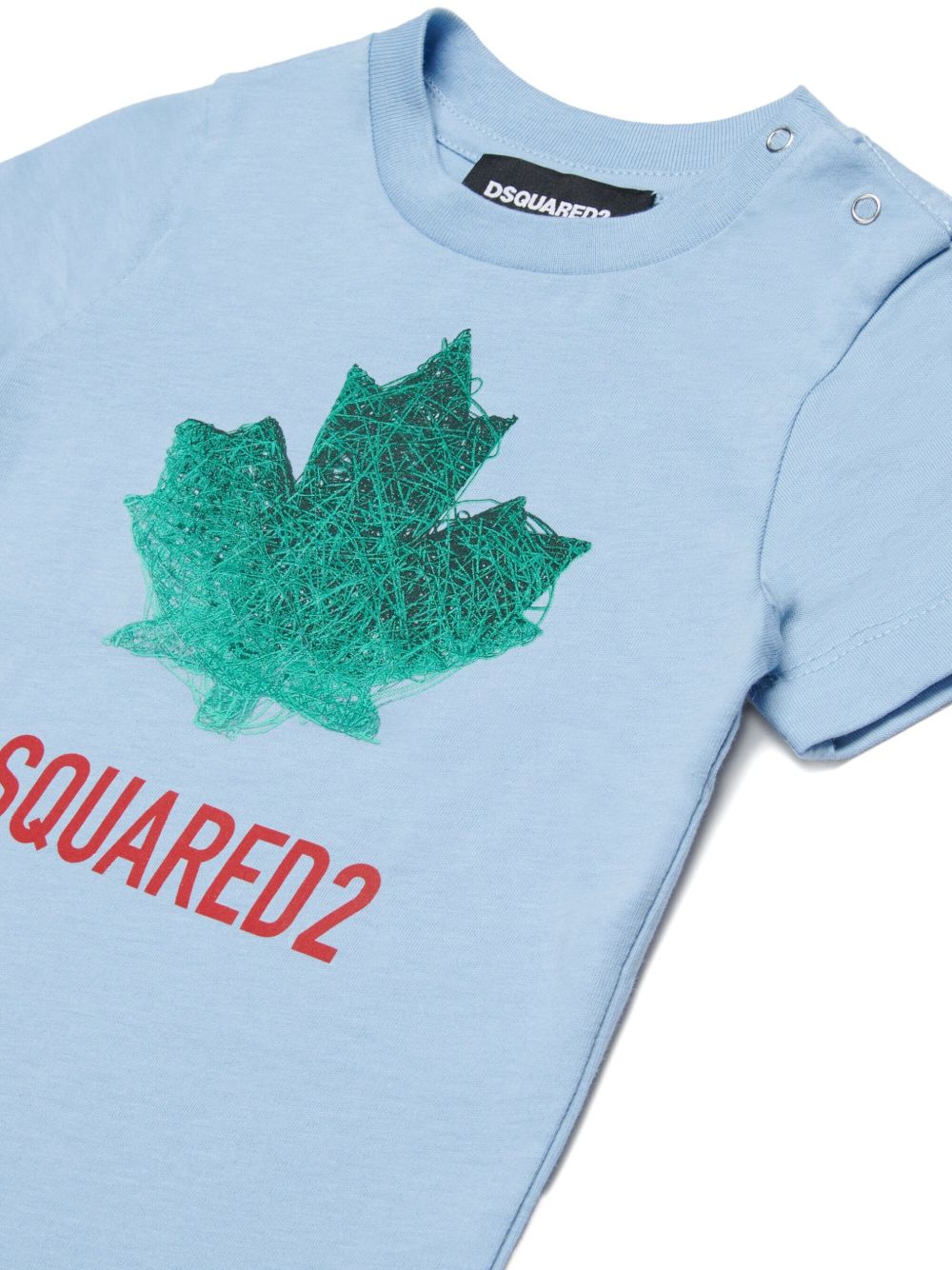 T-shirt in cotone con stampa maple leaf DQ3278D00XM DQ814 DSQUARED KIDS