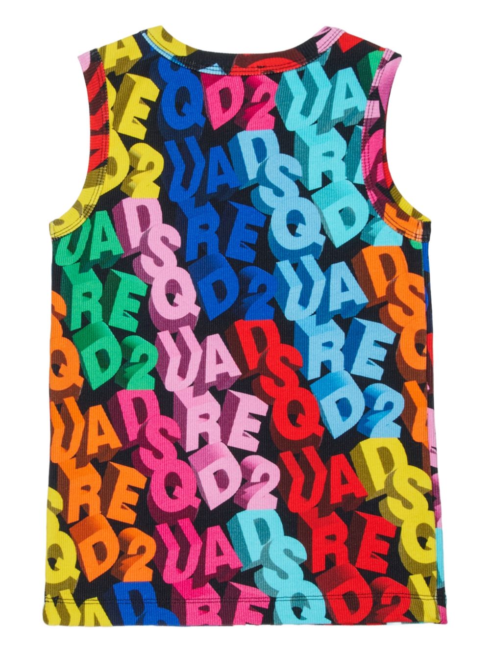 Canotta in cotone con stampa multicolor DQ3304D0AHB DQ003 DSQUARED KIDS