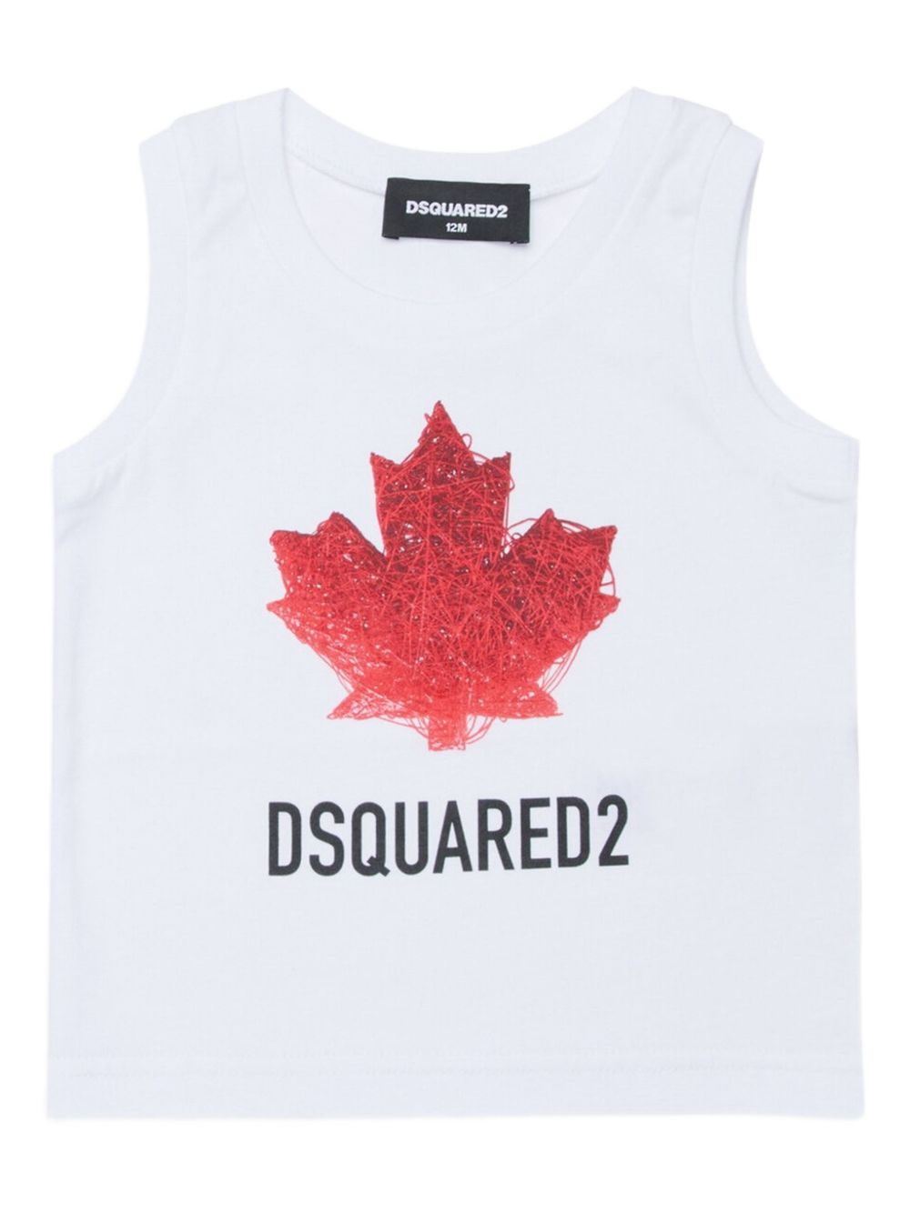 Canotta in cotone con stampa DQ3314D00XM DQ100 DSQUARED KIDS