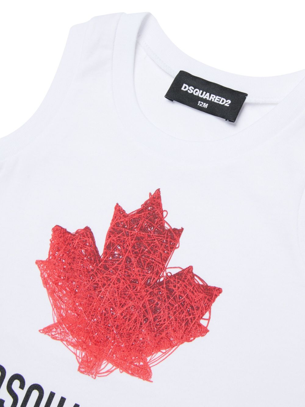 Canotta in cotone con stampa DQ3314D00XM DQ100 DSQUARED KIDS