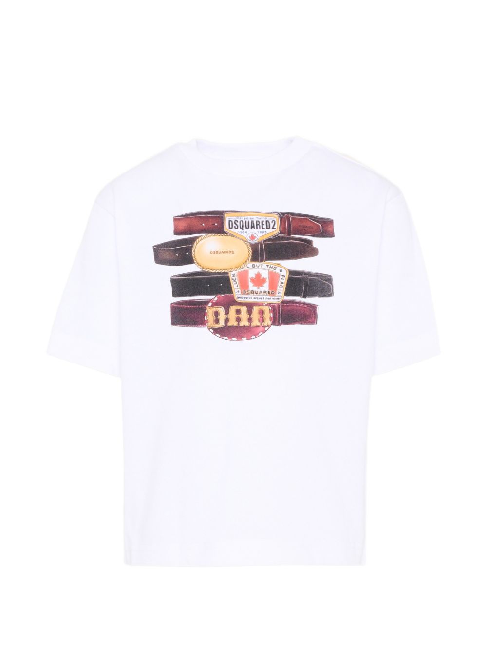 T-shirt in cotone con patch multicolor DQ3387D0AG7 DQ100 DSQUARED KIDS