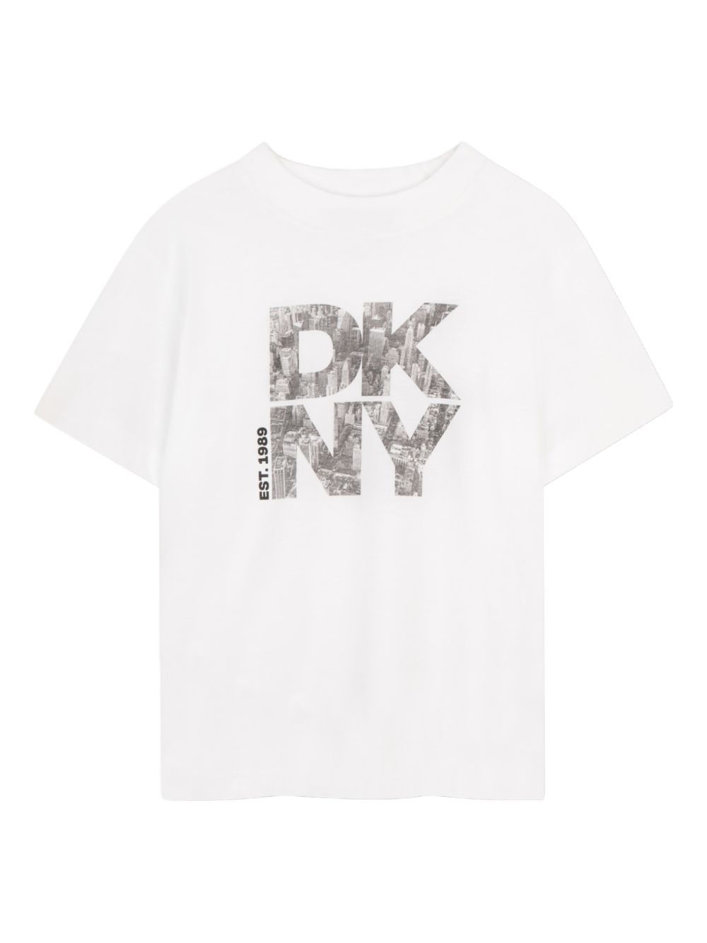 T-shirt in cotone organico con stampa logo D62543 10P DKNY KIDS