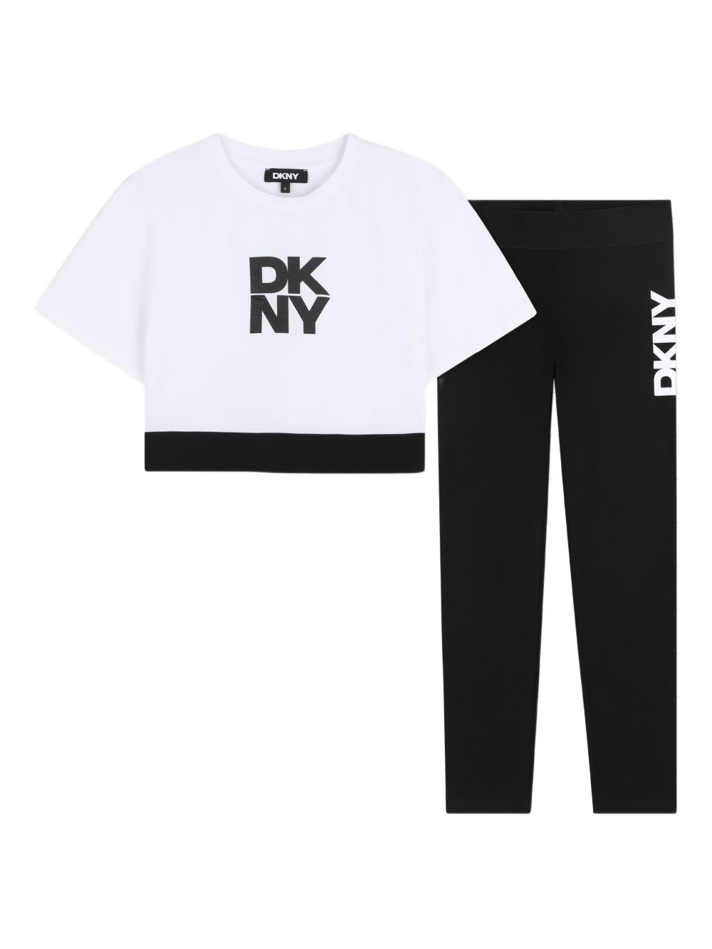 Completo sportivo in cotone con logo D62569 N50 DKNY KIDS