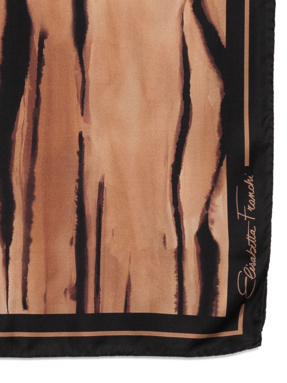 Foulard in seta cammello con bordo a contrasto FO26L62E2 470 ELISABETTA FRANCHI