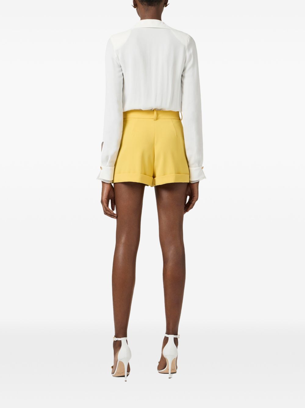 Shorts in poliestere senape con risvolto SH00961E2 EV4 ELISABETTA FRANCHI