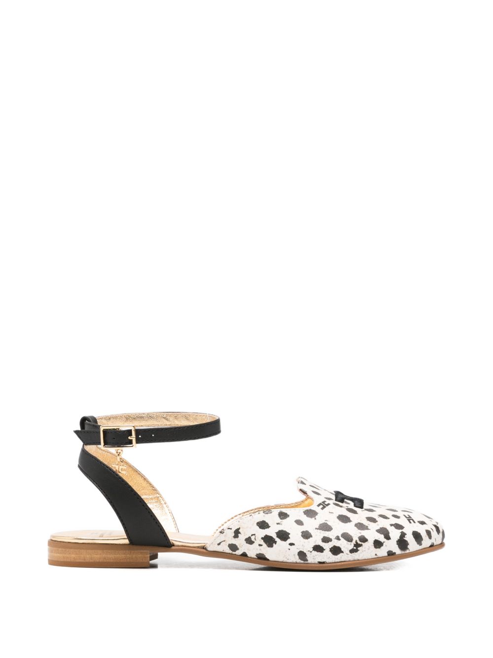 Ballerine in pelle con cinturino F4A3E04871916X253 BEIGENERO ELISABETTA FRANCHI KIDS
