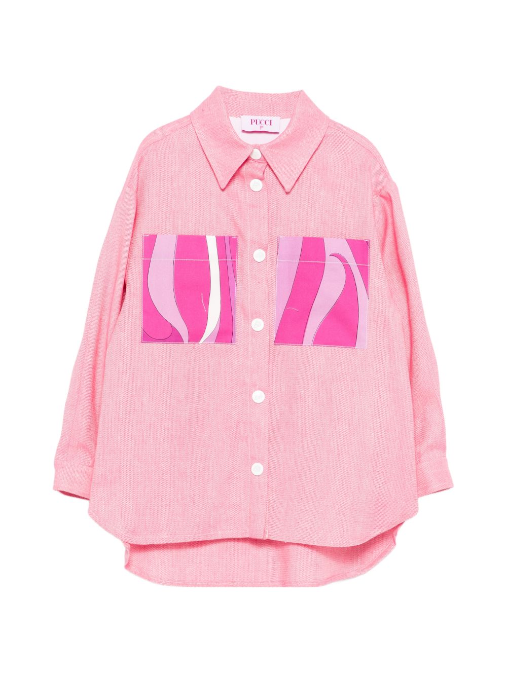 Camicia oversize con logo frontale PY2A24D0139 542 EMILIO PUCCI KIDS