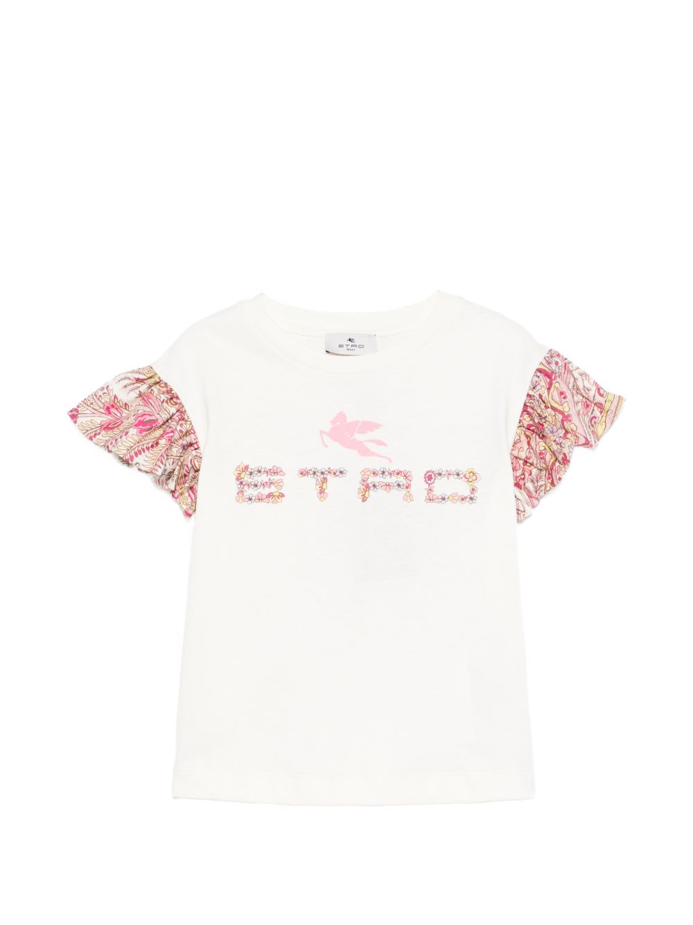 T-shirt con dettagli paisley e stampa logo GY8A01Z3672 102RS ETRO KIDS