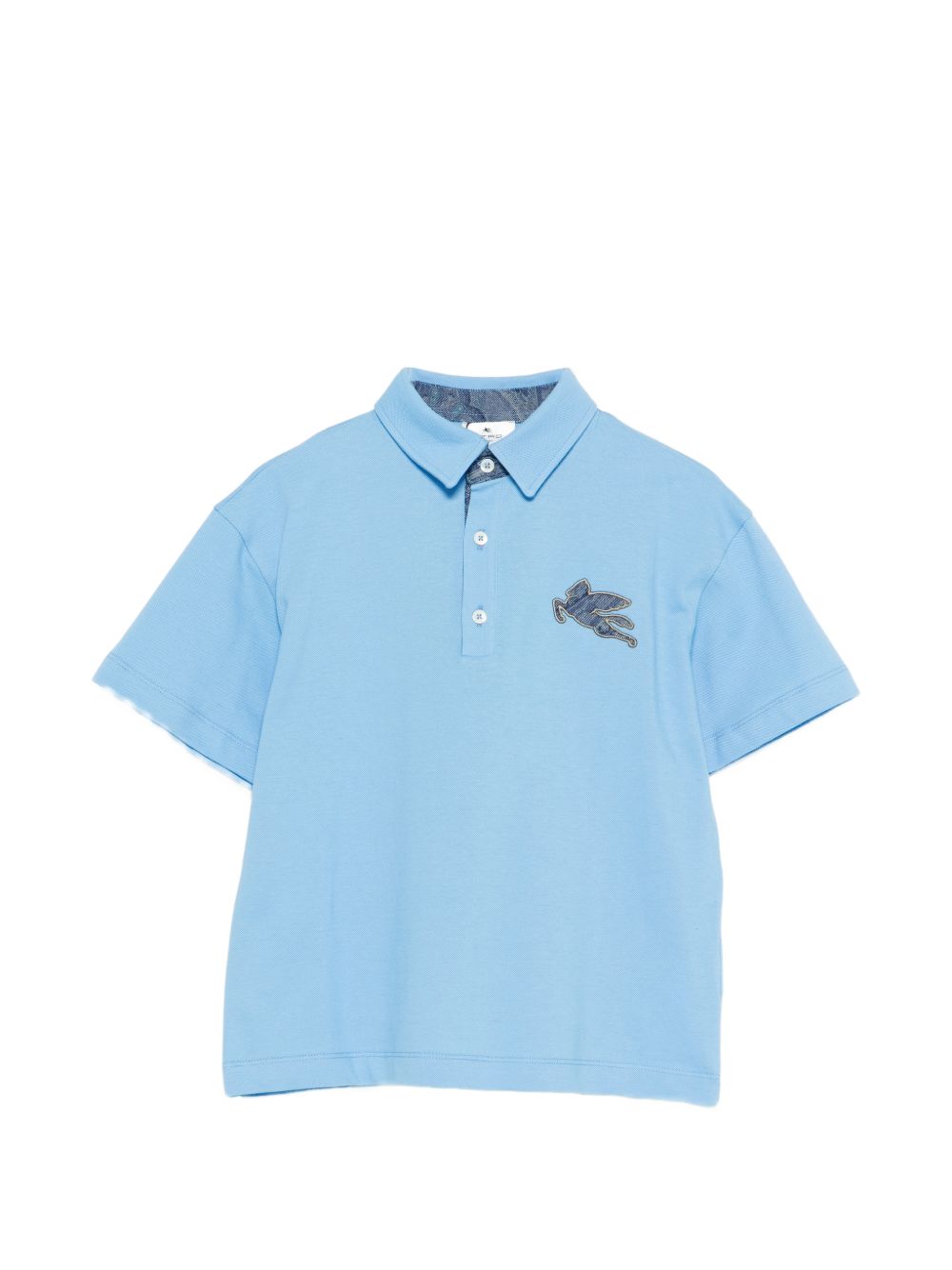 Polo azzurra con ricamo aereo GY8P01Z0022 673 ETRO KIDS