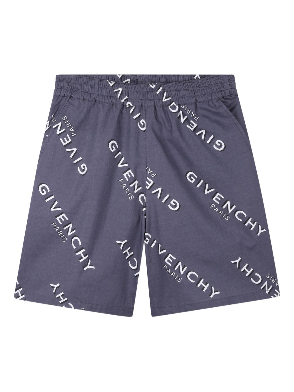 Completo camicia e shorts in cotone con stampa logo H31081 M01 GIVENCHY KIDS