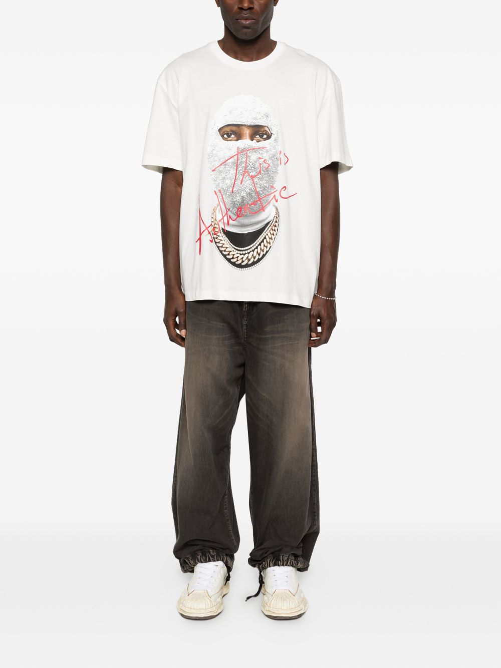 T-shirt in cotone con stampa girocollo NUS26286 081 IH NOM UH NIT