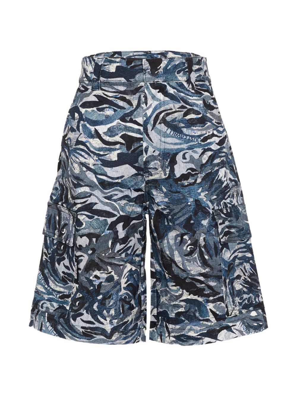 Shorts in cotone con stampa marmorizzata JBP26155BE BLACK JUST CAVALLI KIDS