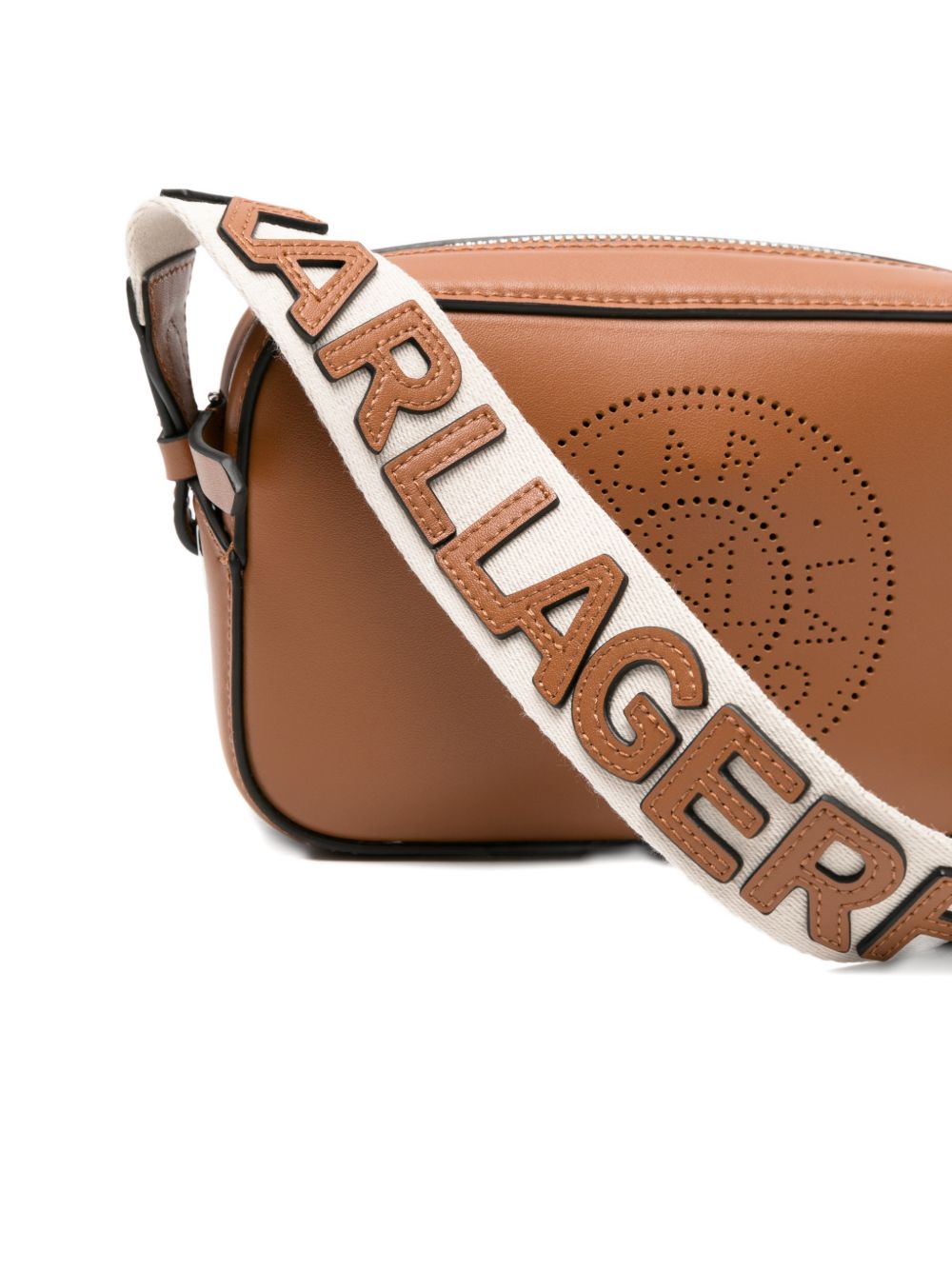 Mini borsa a tracolla in pelle con design perforato A3W30310NN 5047 KARL LAGERFELD