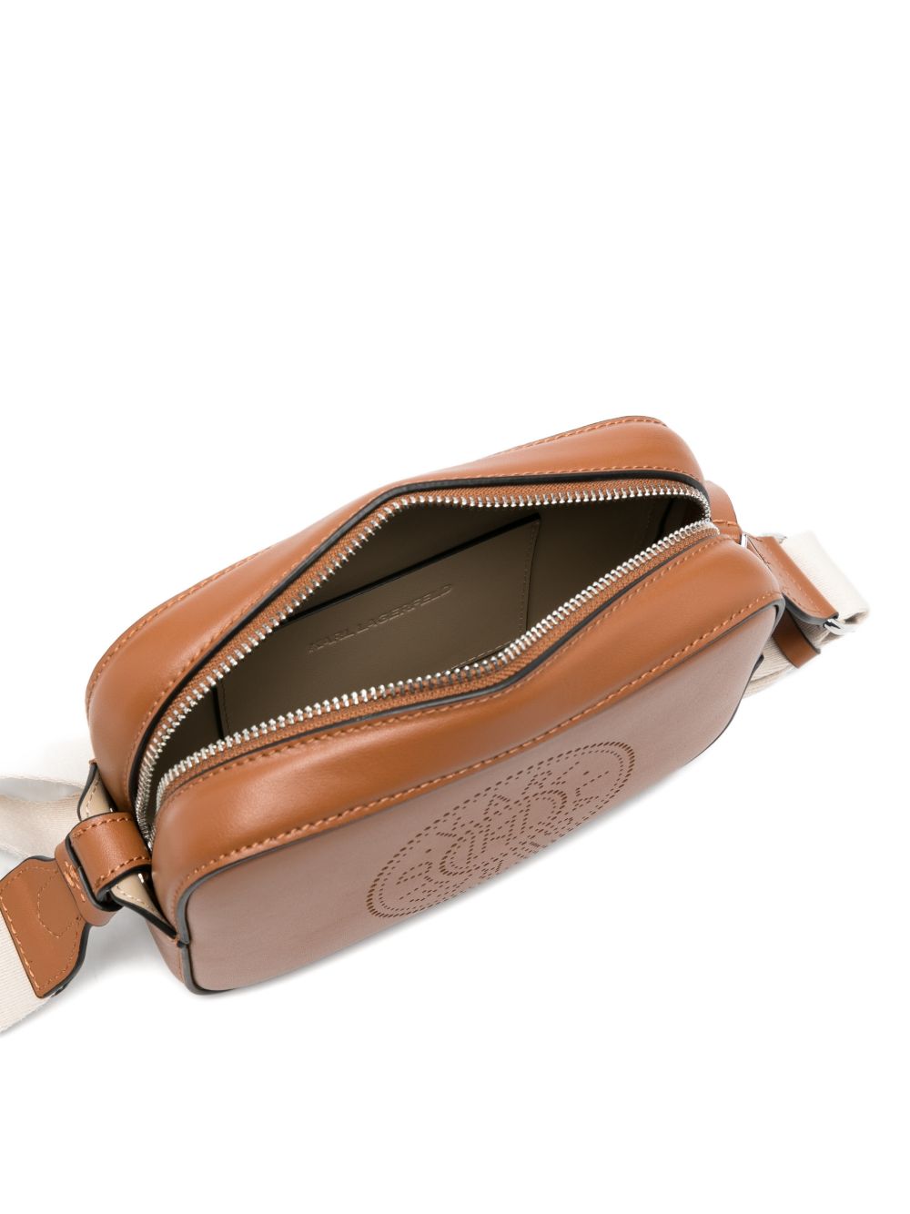 Mini borsa a tracolla in pelle con design perforato A3W30310NN 5047 KARL LAGERFELD