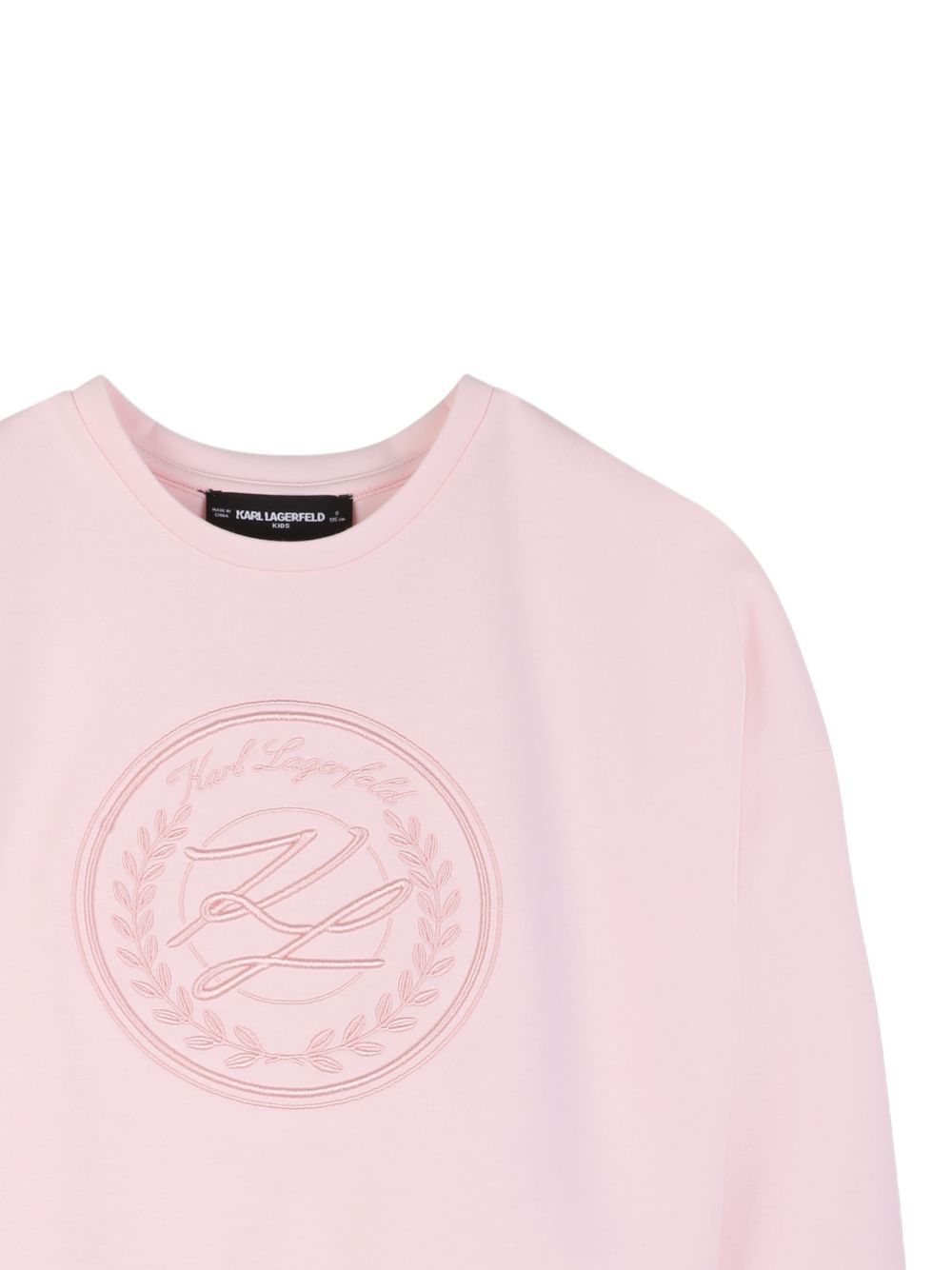 Felpa in cotone con logo ricamato Z31136 46F KARL LAGERFELD KIDS