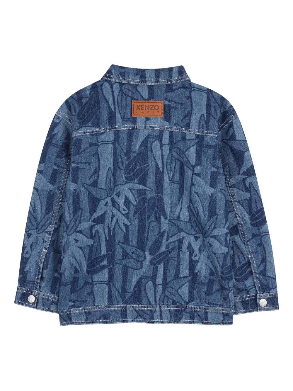 Giacca in denim con stampa foglie K61688 Z47 KENZO KIDS