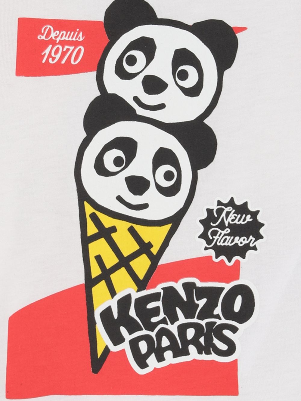 T-shirt in cotone organico con stampa panda K61717 117 KENZO KIDS