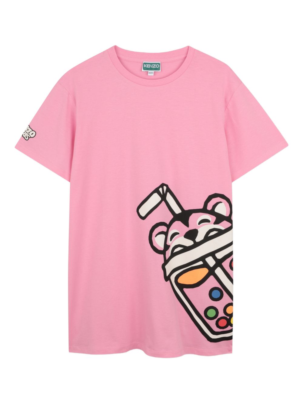 T-shirt in cotone con stampa milkshake K61780 47F KENZO KIDS