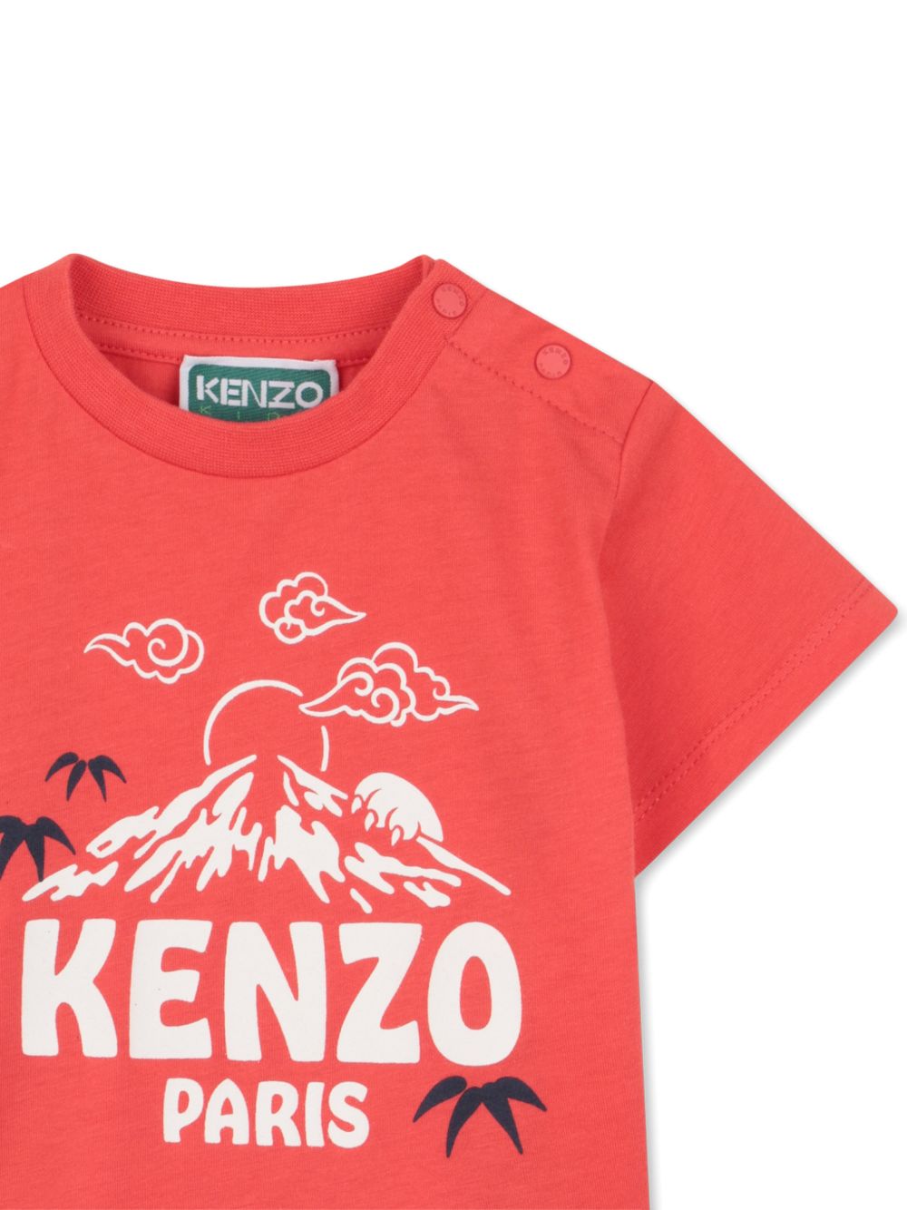 T-shirt in cotone organico con apertura a bottoni K61862 976 KENZO KIDS