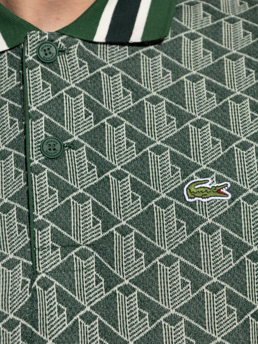 Polo in piqué con stampa geometrica DH1417 D1R LACOSTE