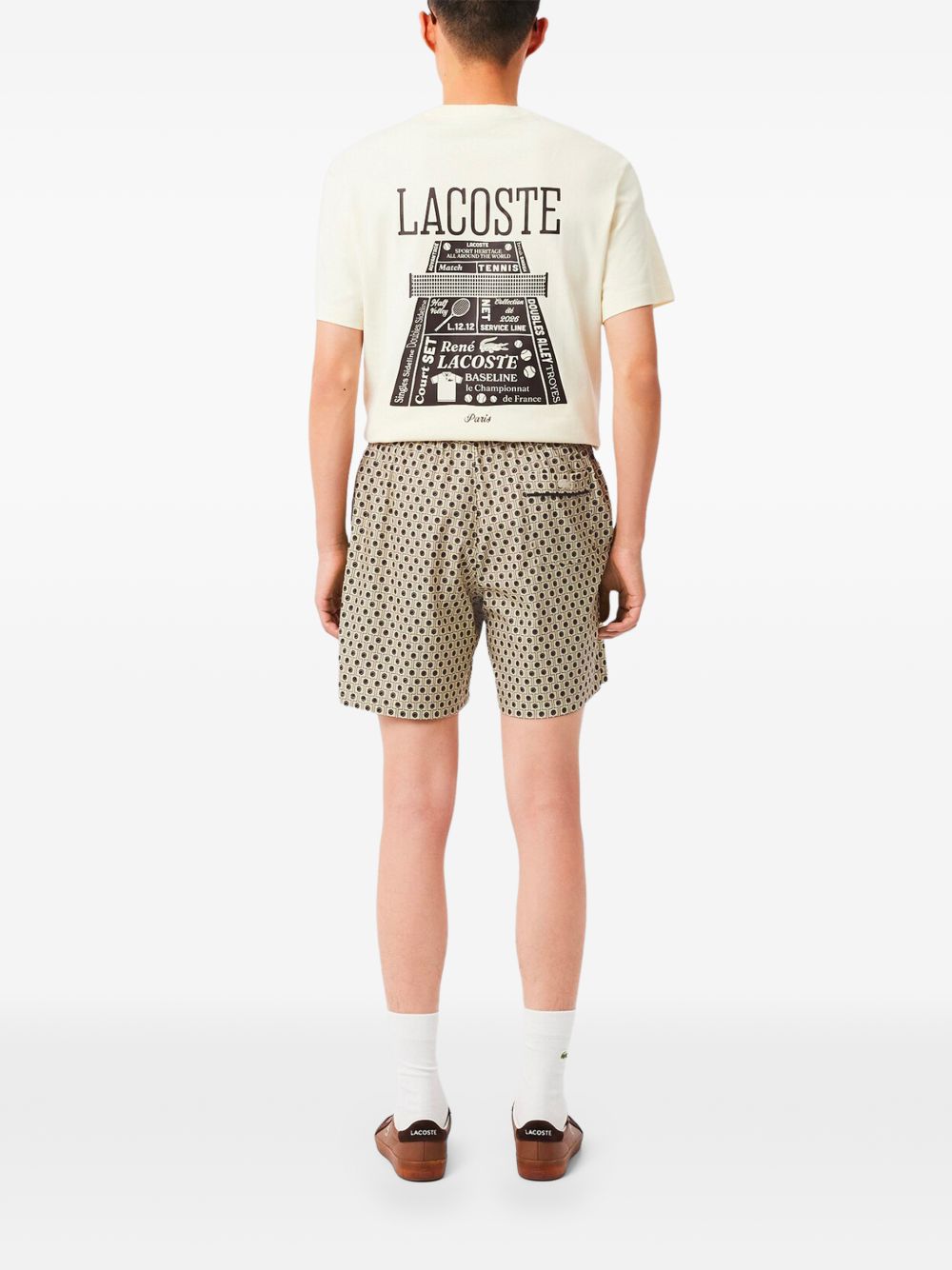 Bermuda in cotone organico stampa geometrica GH0748 78I LACOSTE