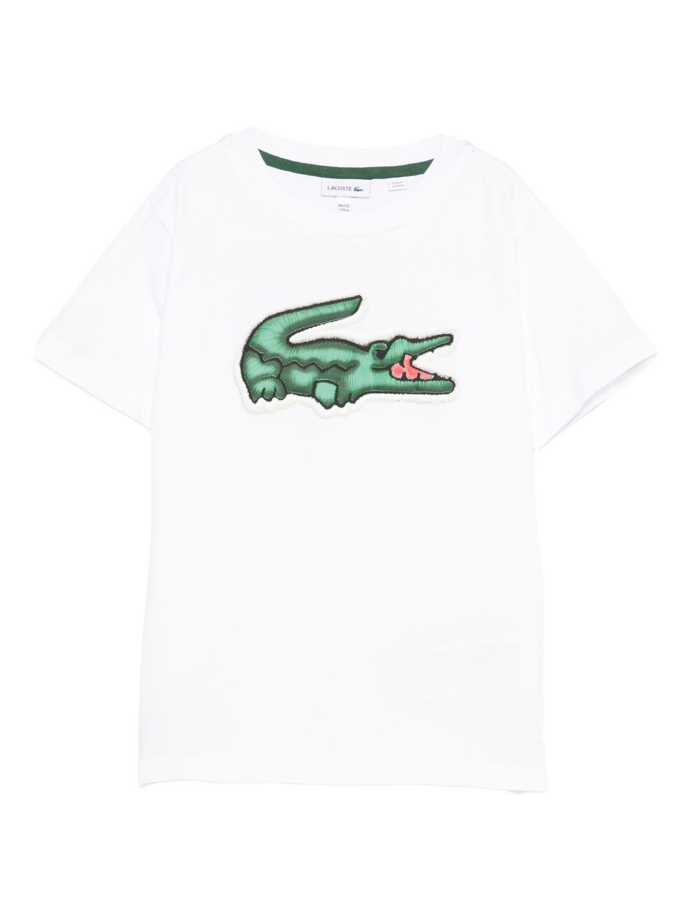 T-shirt in cotone con patch logo 947072 W8L LACOSTE KIDS
