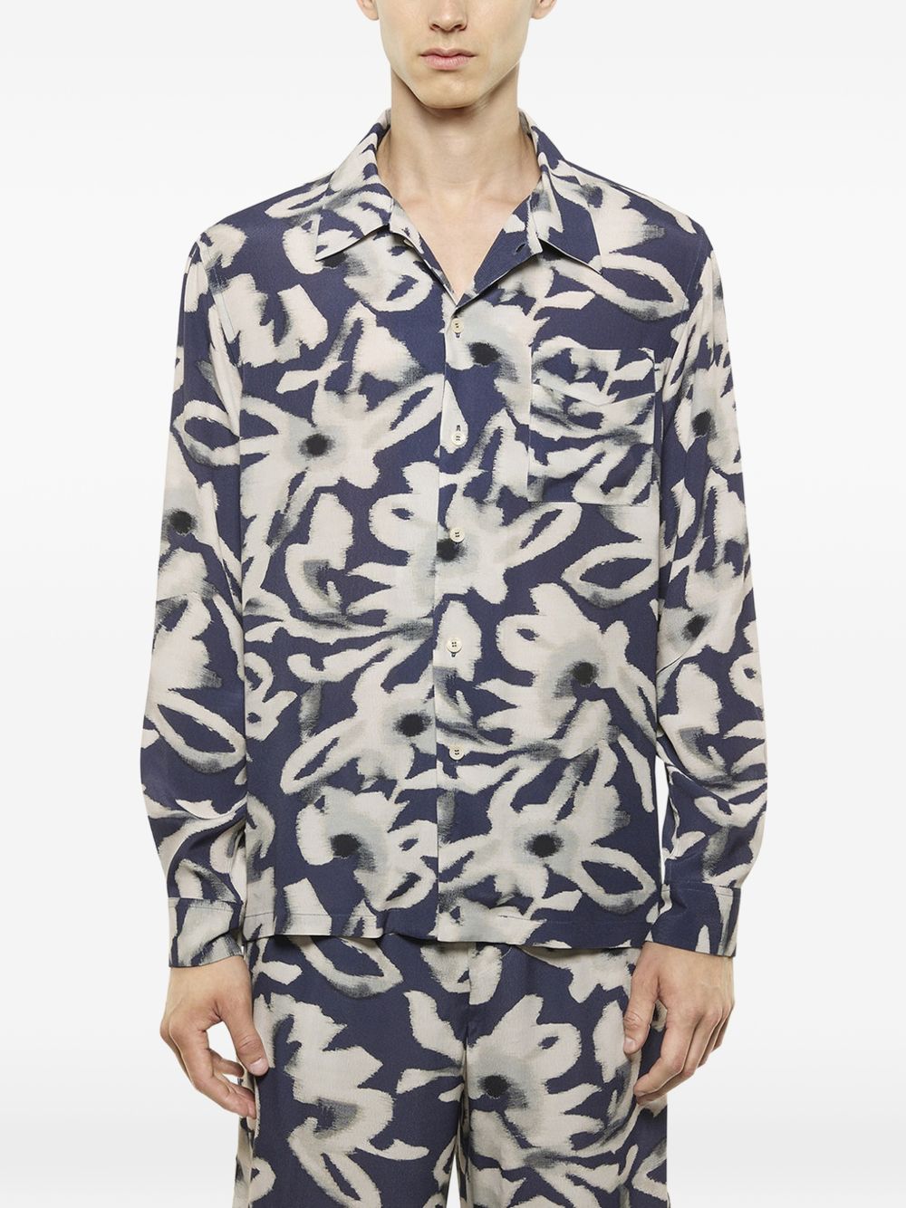 Camicia a stampa floreale con colletto classico S6LAMASI081 160 LANEUS