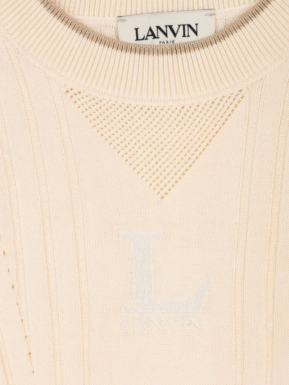 Maglia a maniche corte con dettagli traforati N30350 519 LANVIN KIDS