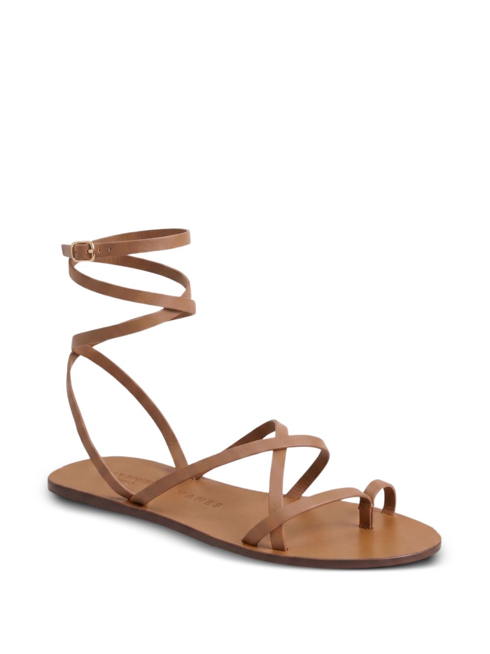tie up leather sandals M50Y0 TAN MANEBI