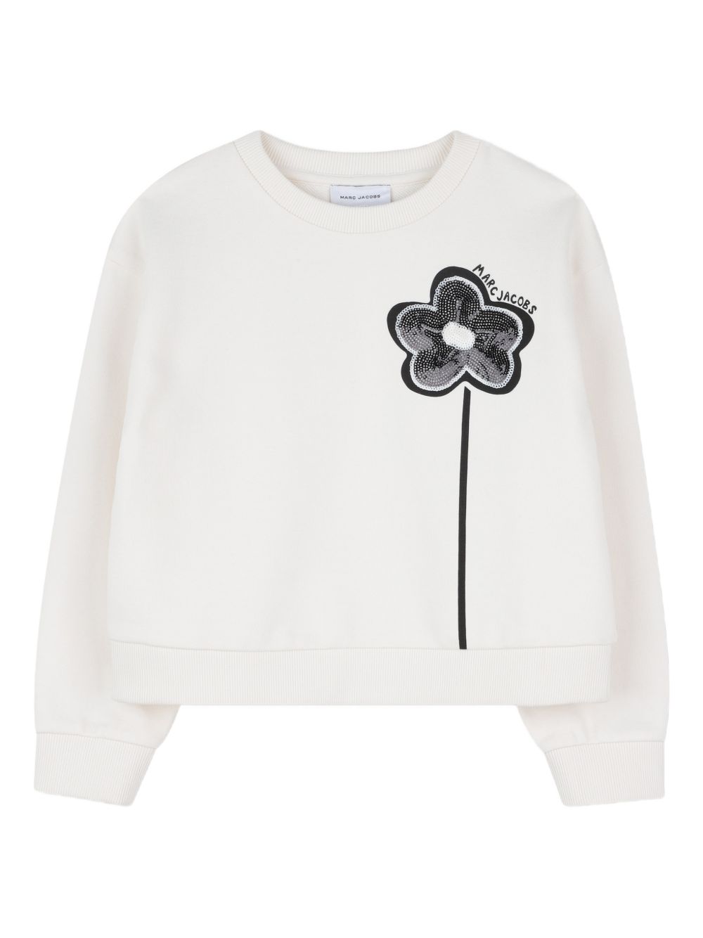 Felpa in cotone girocollo con applicazione fiore W60749 126 MARC JACOBS KIDS