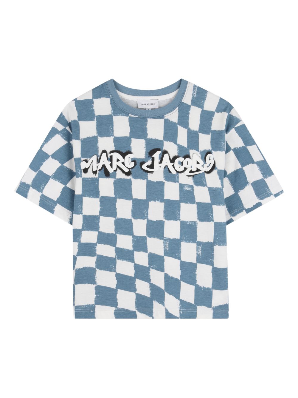 T-shirt in cotone biologico a scacchiera W60770 80B MARC JACOBS KIDS