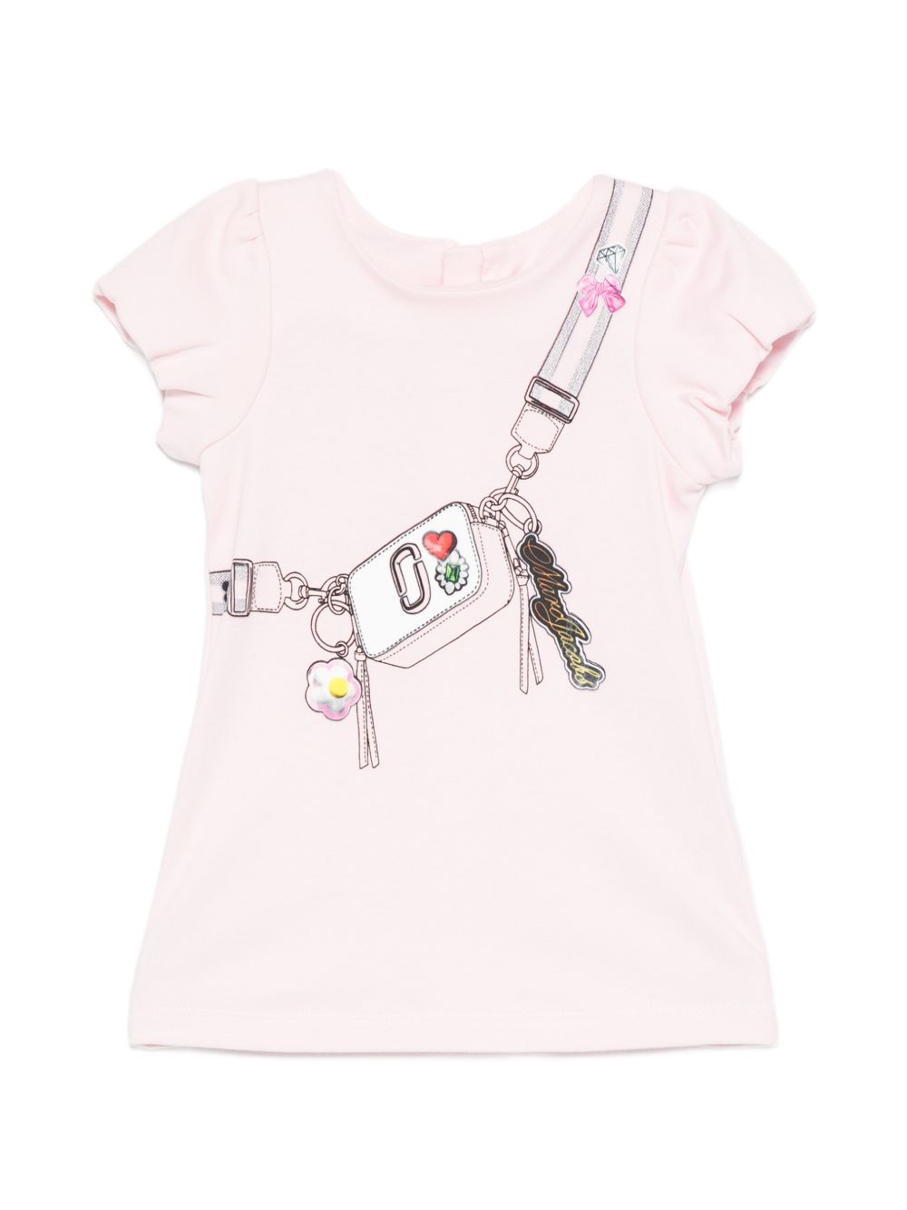 Abito rosa con stampa borsa a tracolla W60809 475 MARC JACOBS KIDS
