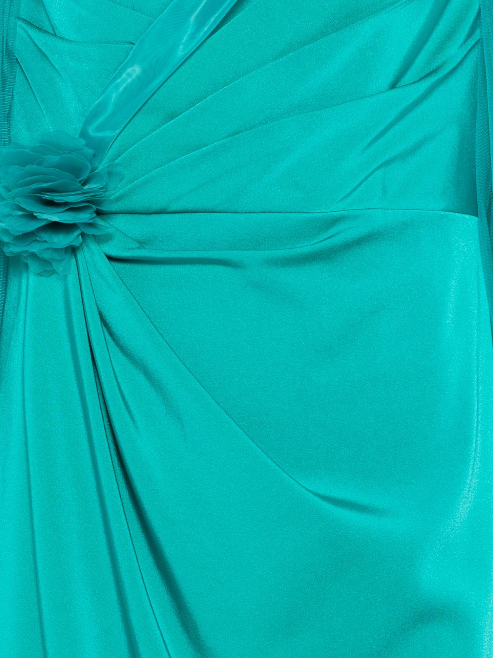 Abito midi in poliestere scollo a cuore 1J2K1CRS00745 TURQUESA MARFIL
