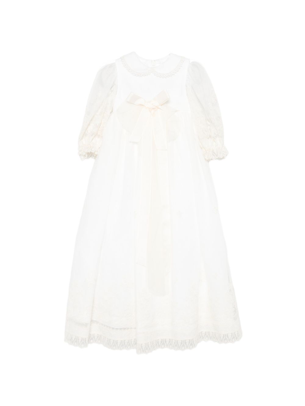Abito con colletto Peter Pan e pizzo EV301ML C231 MARLU' KIDS